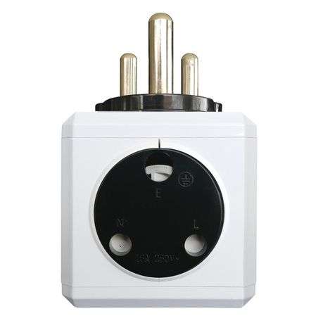Dual USB charger with multi sockets - Black