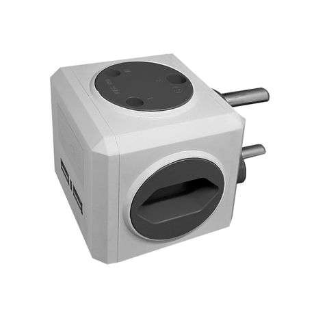 Dual USB charger with multi sockets - Black