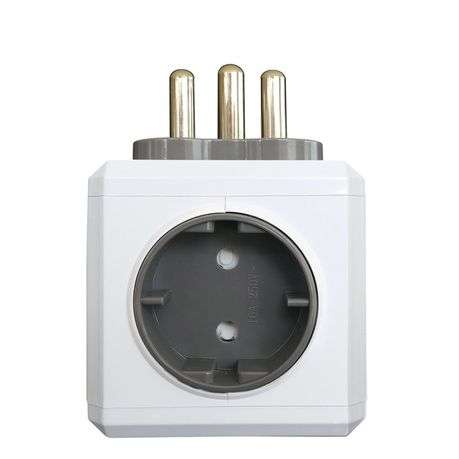 Dual USB charger with multi sockets - Black