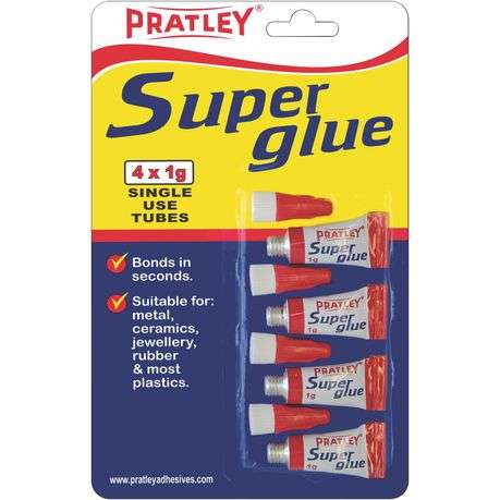 Pratley Superglue 4 x 1g single-use tubes