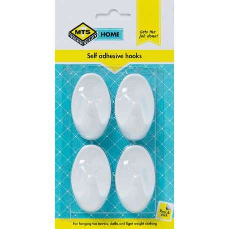 MTS Home Large Oval Hook White 4 Piece