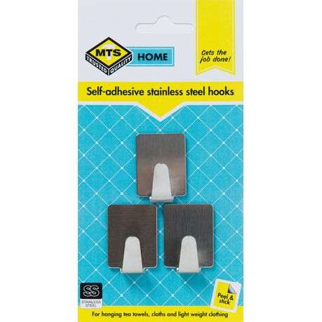 MTS Home Small Rectangle Hook 3 Piece