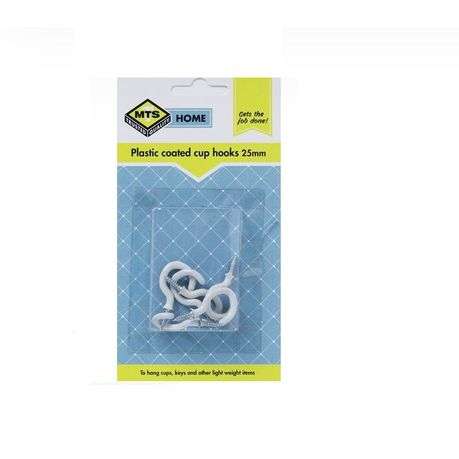 MTS Home  Cup Hooks 25mm Brass 6  Pieces