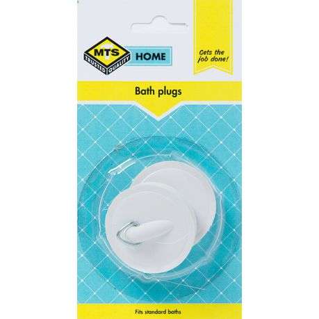 MTS Home Bath Plug White 2 Pieces