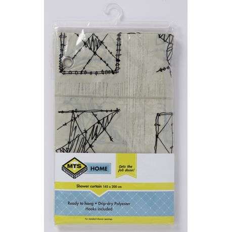 MTS Home Polyvinyl Chloride Shower Curtain Graphics