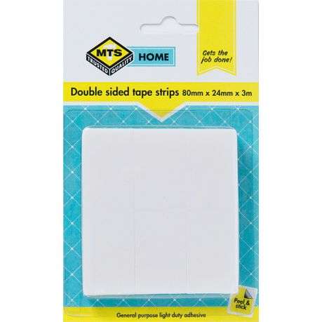 MTS Home Double Sided Tape Strip 80X24X3mm 6 Piece