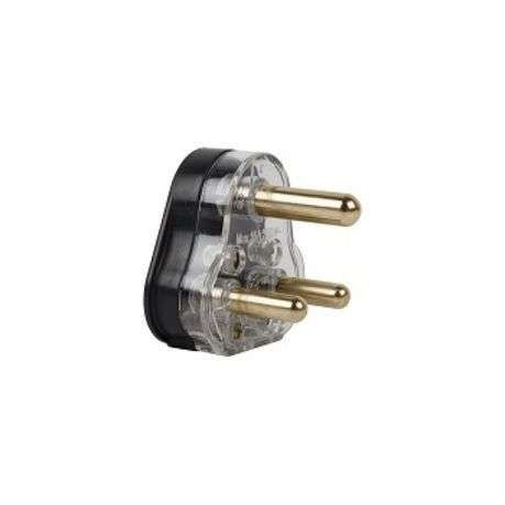 Electricmate 16 Solid Brass Pin Plug Top - Black
