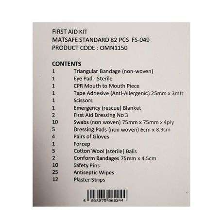 Matsafe - Fist Aid Kit / Health and Safety Kit (82 Piece)