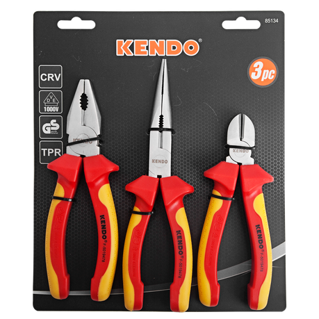 Kendo 3 Piece VDE Plier Set