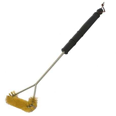 Braai Bbq Three Side Brass Wire Brush 530Mm Handle 21" Tcw