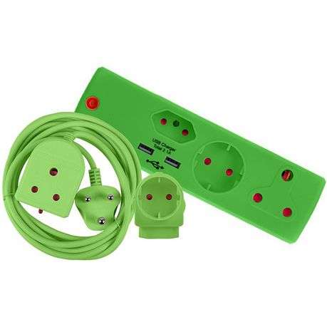 Electricmate - Schuko &amp; Euromate / Colour Combo Pack Green