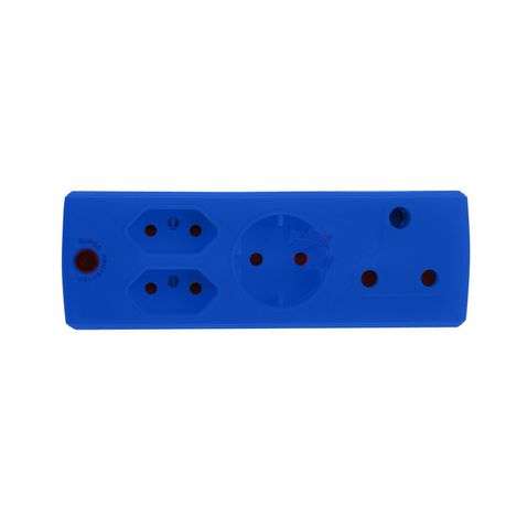 Electricmate 1 x 16amp + 2 x 3 Pin Euro + 1 x Schuko Adaptor Loose Blue