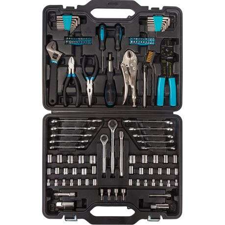 Bort - DIY Hand Tool Set / Tool Kit with Spanners and Sockets - 123 Piece