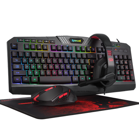 Redragon 4in1 RGB Gaming Keyboard, Mouse, Mouse Pad &amp; Headset Combo
