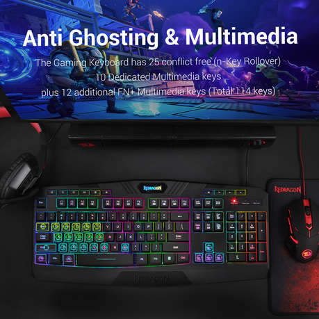 Redragon 4in1 RGB Gaming Keyboard, Mouse, Mouse Pad &amp; Headset Combo