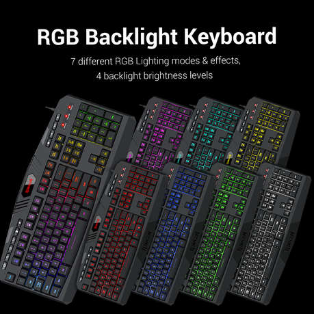 Redragon 4in1 RGB Gaming Keyboard, Mouse, Mouse Pad &amp; Headset Combo