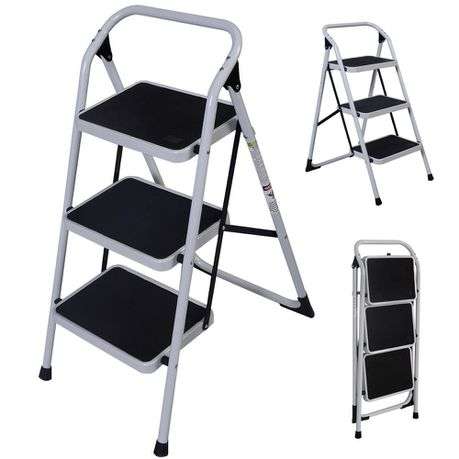 Ladder - Portable 3 Step Folding Ladder - Folding, Non Slip and Stable