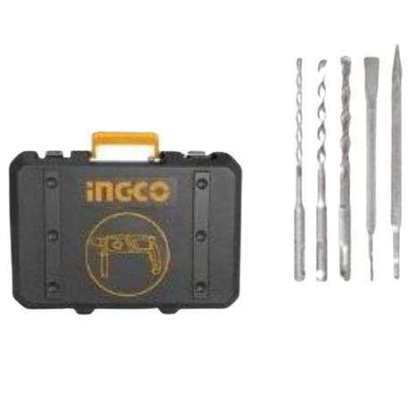 Ingco - Rotary Hammer Drill with Carrying Case and 5 Piece Accessories- 800W