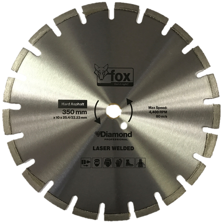 Fox Diamond Wheel Hard Asphalt Segmented 350mm Industrial
