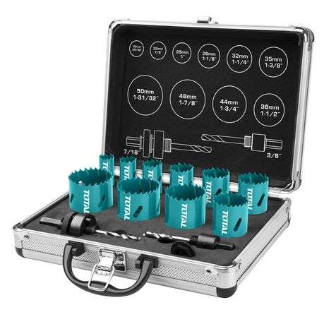 Total Tools 12 Piece Bi-Metal Holesaw Kit