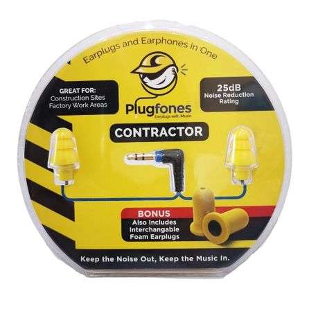 Plugfones - Wired Earphones - Contractor Series  (Yellow and Blue)