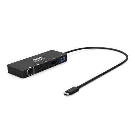 Port Connect Type-C Office &amp; Travel Docking Station - Black