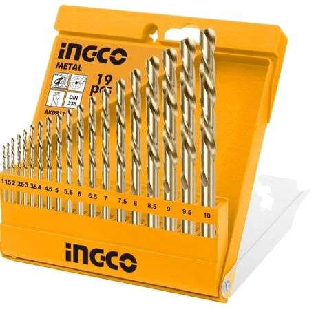 Ingco - Twist Drill Bits Set - 19 Pieces