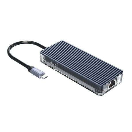 Orico Type-C 6-in-1 Transparent Hub - Grey