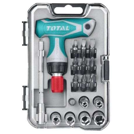 Total - T-handle Wrench Screwdriver Set - 24 Pieces