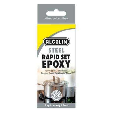 Alcolin Epoxy Liquid Rapid Set Steel 2 x 20g