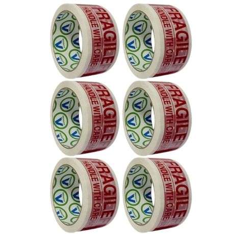 Altezze - Fragile Tape (Handle with Care) 50m - Pack of 6