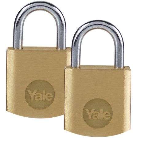 Yale 20mm Brass Padlock Pack 2