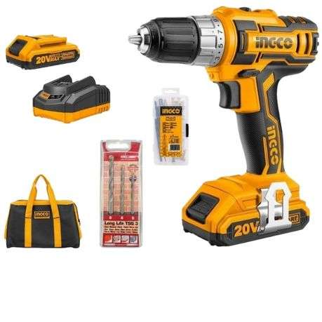 Ingco - Cordless Drill Combo &amp; Alpen Masonry Drill Bits (3Piece)
