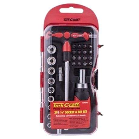 Tork Craft - Ratcheting Screwdriver &amp; T-handle Tool Set - (29 Piece)