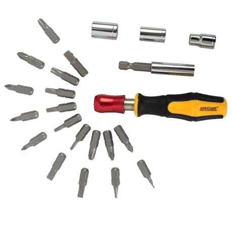 Tork Craft - Screwdriver Insert &amp; Socket Bit Set (with Bit Holder) - 23 Piece