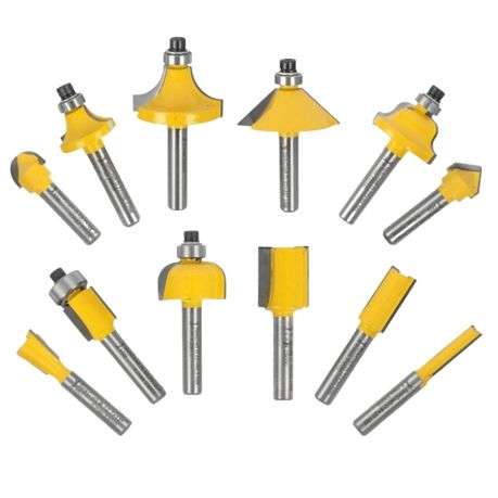 Tork Craft - Router Bit Set (1/4" Straight and Profile) - 12 Piece