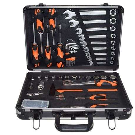 Kendo - Hand Tools Set / Spanners, 1/2" Sockets and Pliers - 76 Piece