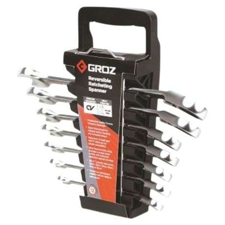 Groz - Ratchet Spanner Set / Reversible Ratchet Spanner Set - 7 Piece