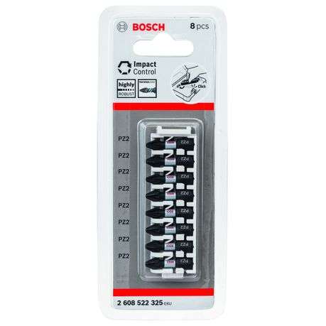 Impact Control Bit PZ 2, 25 mm, 8 pc