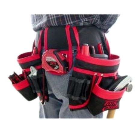 Tork Craft - Tool Pouch / Nylon Tool Pouch with Belt - 14 Pockets and Loops