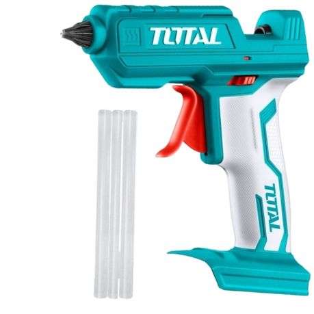 Total Tools - Glue Gun with 3 x Glue Sticks / Lithium-Ion Glue Gun - 20V