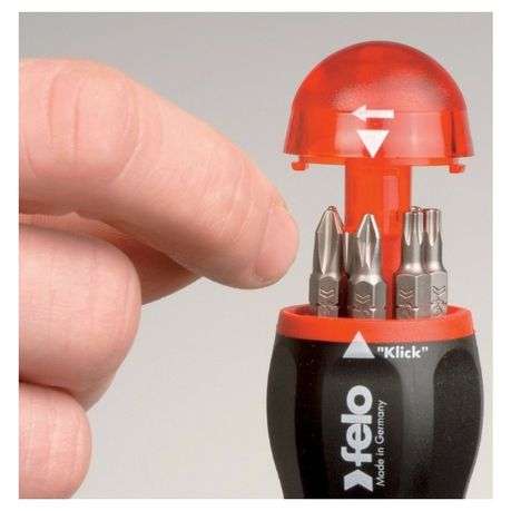Felo - 1/4"F Bit Holder 374 with Ratchet - 8 Piece
