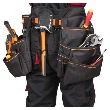 Kendo - Tool Belt / Craftsman Belt with 12 Outer and 8 Inner Pockets