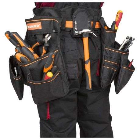 Kendo - Tool Belt / Craftsman Belt with 12 Outer and 8 Inner Pockets