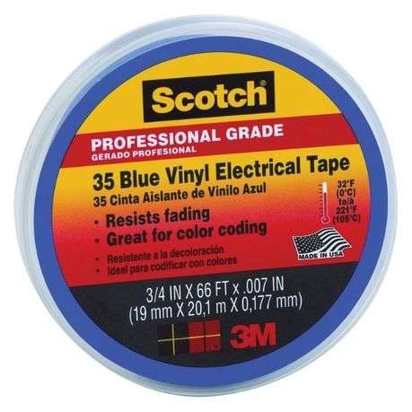 Scotch - Vinyl Electrical Tape - 3m (Blue)