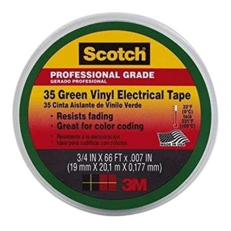 Scotch - Vinyl Electrical Tape 3m Green - Pack of 2