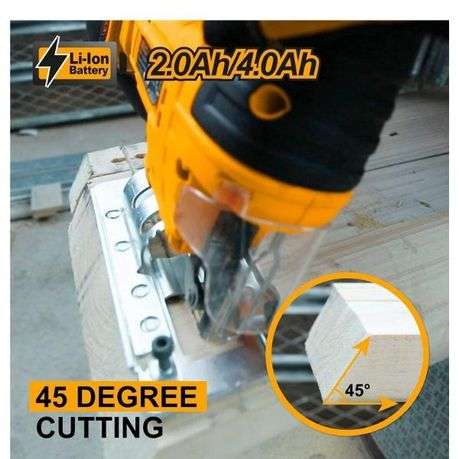 Ingco - Cordless Jigsaw with 5 Piece Saw blades, 1 x 2.0Ah &amp; 1 x Fast Charger