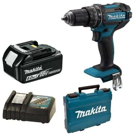 Makita - Cordless Impact Drill DHP482ZJ, 1 x 6.0Ah , Charger &amp; Carry Case