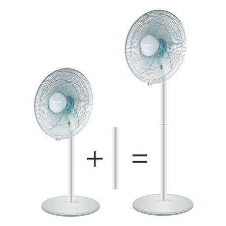 Mellerware Fan 2 in 1 Stand &amp; Pedestal Plastic White 40cm 50W