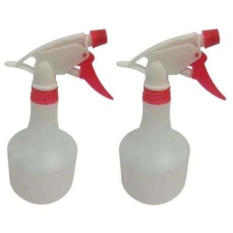 Source Direct - Plastic Trigger Sprayer Bottles 500ml - Pack of 2 (Red)